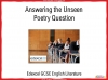 Edexcel GCSE English Literature Unseen Poetry Teaching Resources (slide 1/68)